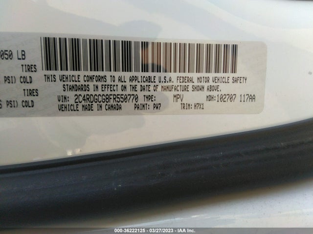Dodge Grand Caravan Sxt 2015 2C4RDGCG8FR550770 Image 9
