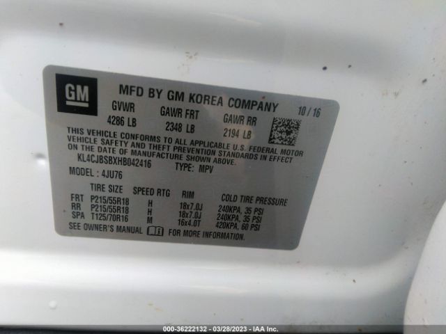 KL4CJBSBXHB042416 Buick Encore Preferred Ii