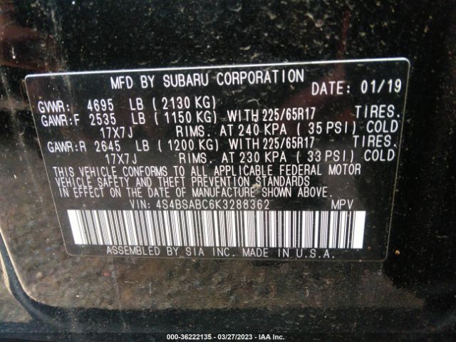 4S4BSABC6K3288362 Subaru OUTBACK