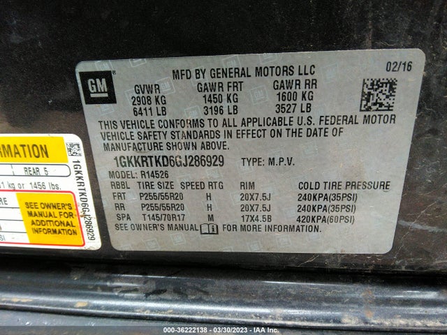 GMC Acadia Denali 2016 1GKKRTKD6GJ286929 Image 9