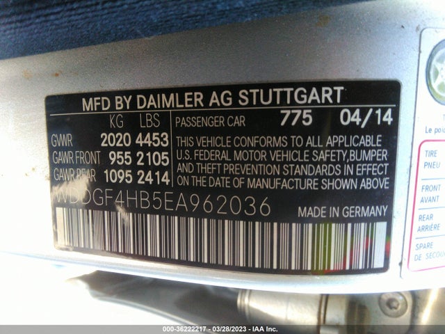 WDDGF4HB5EA962036 Mercedes-Benz C-class C 250