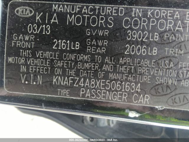 KNAFZ4A8XE5061634 KIA FORTE EX