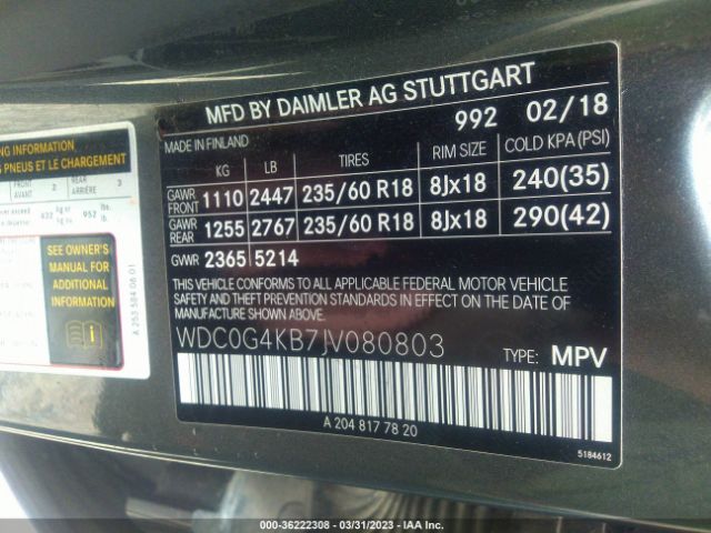 WDC0G4KB7JV080803 Mercedes-Benz Glc Glc 300