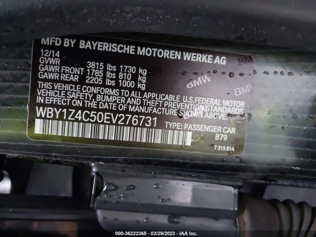 BMW I3 2014 WBY1Z4C50EV276731 Image 11