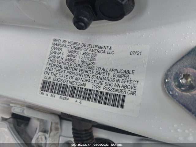 Honda INSIGHT EX 2022 19XZE4F51NE002549 Image 10