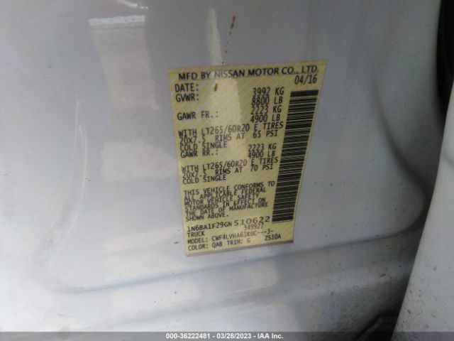 1N6BA1F29GN510622 Nissan Titan Xd Sl