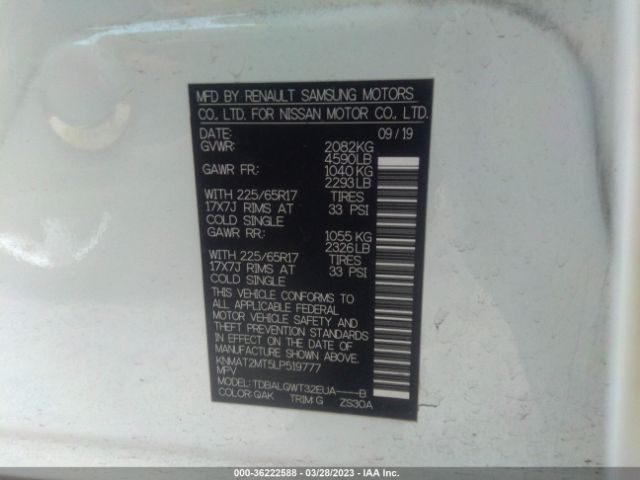 KNMAT2MT5LP519777 Nissan ROGUE SV