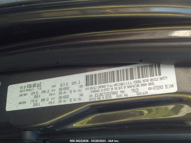 RAM 1500 Sport 2016 3C6JR6CT2GG370642 Image 10