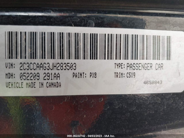 2C3CCAAG3JH283503 Chrysler 300 Touring