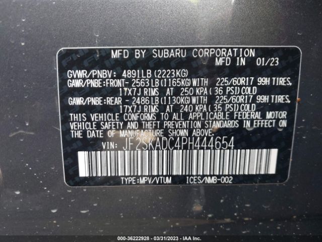 JF2SKADC4PH444654 Subaru Forester Premium