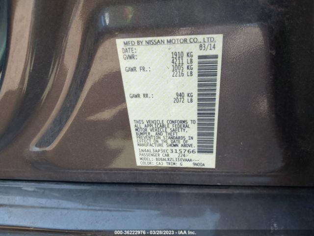 1N4AL3AP3EC315766 Nissan Altima 2.5 S