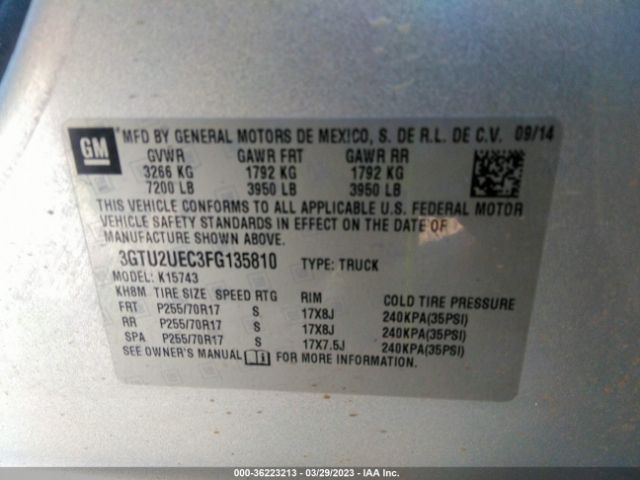 3GTU2UEC3FG135810 GMC Sierra 1500 Sle