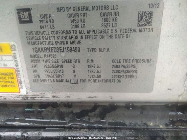 1GKKRNED3EJ198490 GMC ACADIA SLE