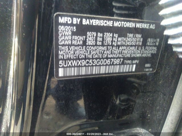 5UXWX9C53G0D67987 BMW X3 Xdrive28i