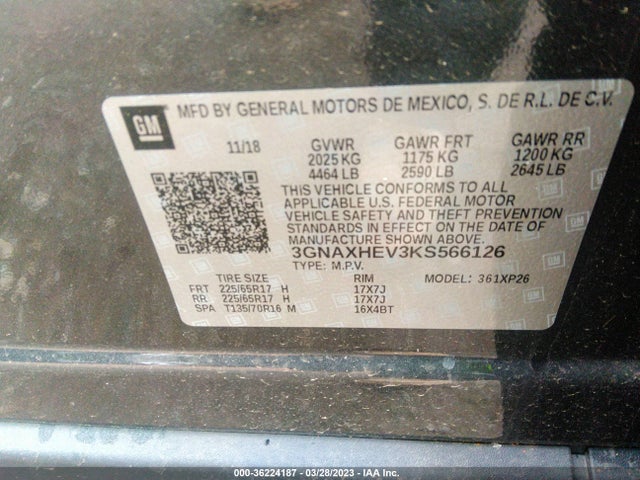 Chevrolet EQUINOX LS 2019 3GNAXHEV3KS566126 Image 10