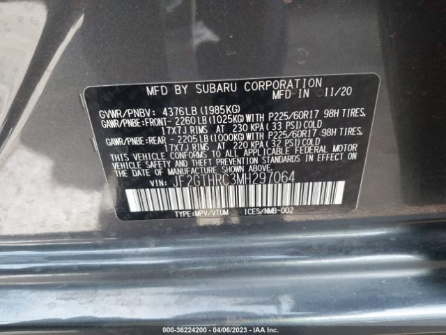 JF2GTHRC3MH297064 Subaru Crosstrek Sport