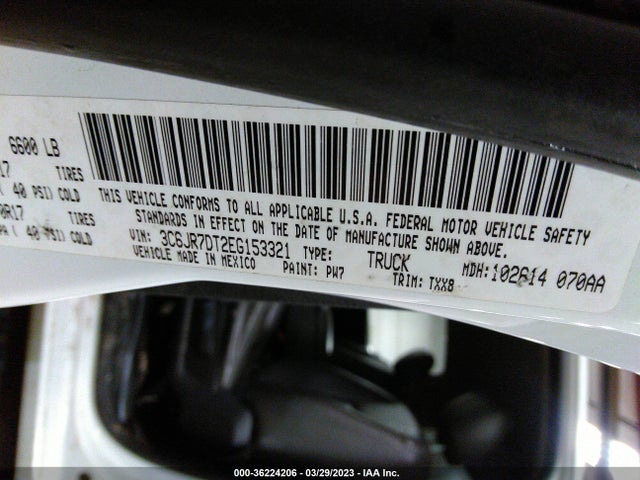 RAM 1500 Tradesman 2014 3C6JR7DT2EG153321 Image 9