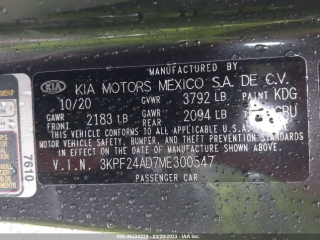 3KPF24AD7ME300547 KIA Forte Lxs