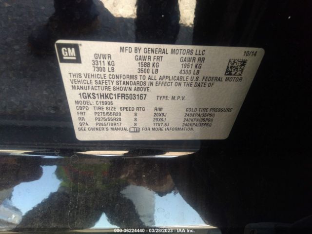 1GKS1HKC1FR503167 GMC Yukon Xl Slt