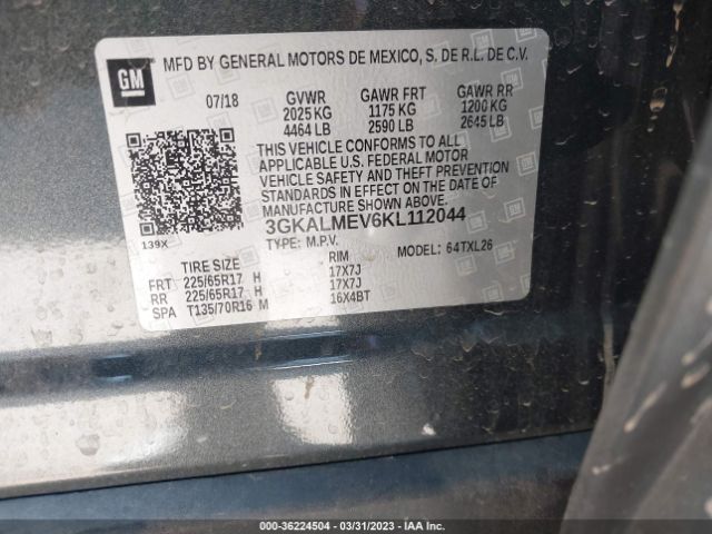 3GKALMEV6KL112044 GMC Terrain Sle