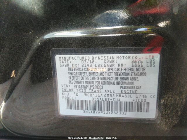 3N1AB7AP1JY288303 Nissan SENTRA S
