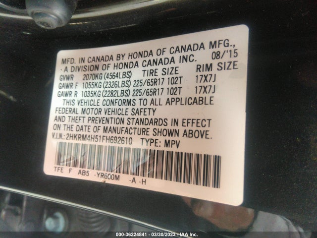 Honda CR-V EX 2015 2HKRM4H51FH692610 Image 11