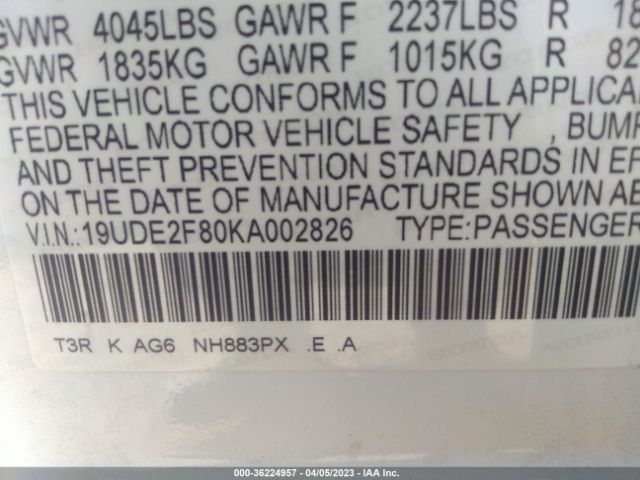 19UDE2F80KA002826 Acura Ilx Pkg