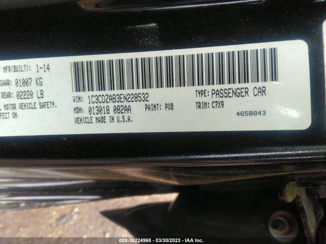 Dodge AVENGER SE 2014 1C3CDZAB3EN228532 Image 9