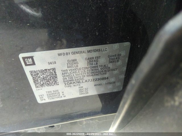 1GKKNLLA7JZ230894 GMC ACADIA SLE