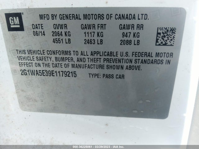 Chevrolet Impala Limited Ls 2014 2G1WA5E39E1179215 Image 9