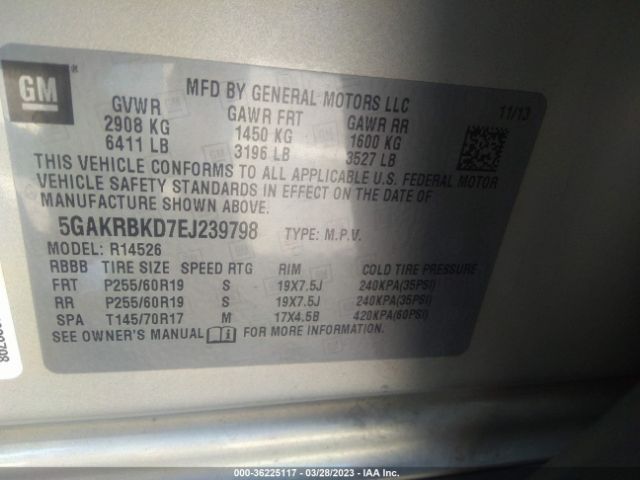 5GAKRBKD7EJ239798 Buick Enclave Leather