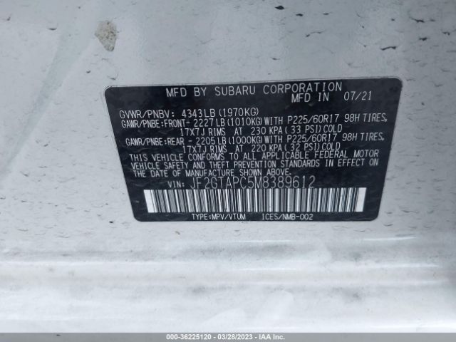JF2GTAPC5M8389612 Subaru Crosstrek Premium