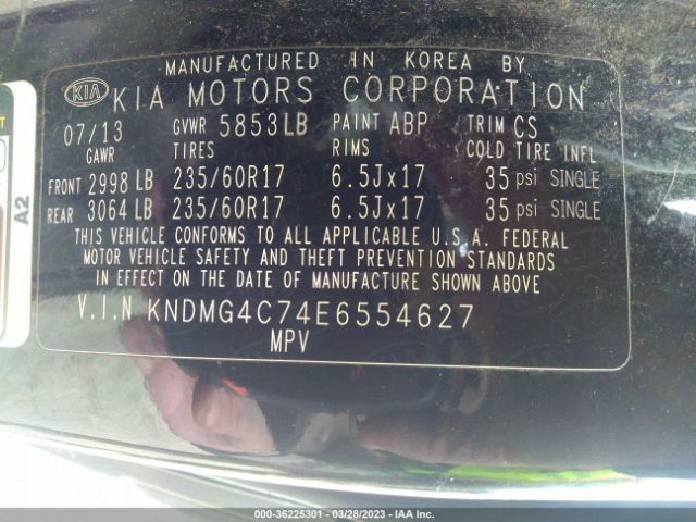 KNDMG4C74E6554627 KIA SEDONA LX