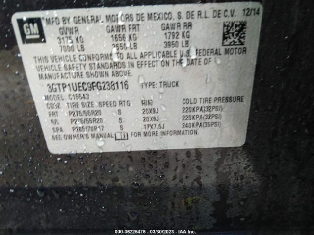 3GTP1UEC9FG238116 GMC Sierra 1500 Sle
