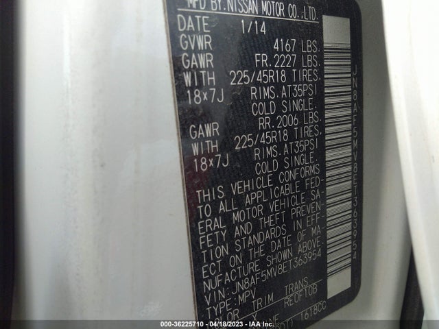 2014 Nissan Juke, VIN: JN8AF5MV8ET363954