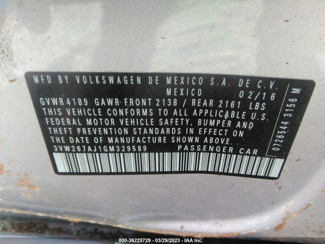 3VW267AJ1GM329589 Volkswagen Jetta Sedan 1.4t S W/technology