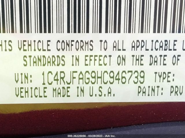 1C4RJFAG9HC946739 Jeep Grand Cherokee Altitude