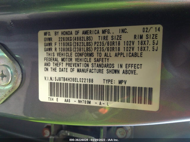 5J8TB4H36EL022198 Acura RDX