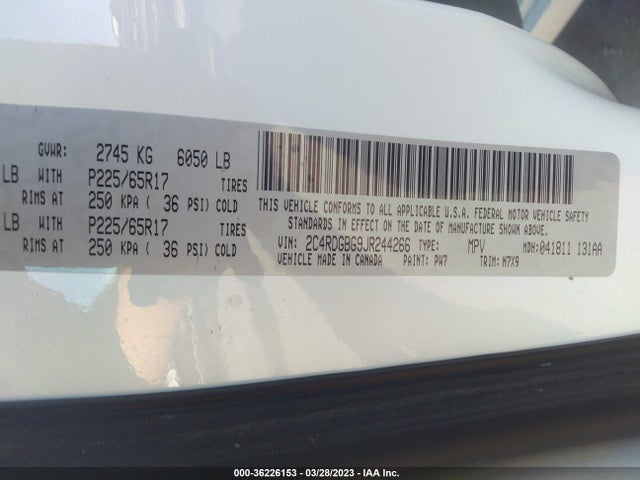 Dodge Grand Caravan Se Plus 2018 2C4RDGBG9JR244266 Image 9