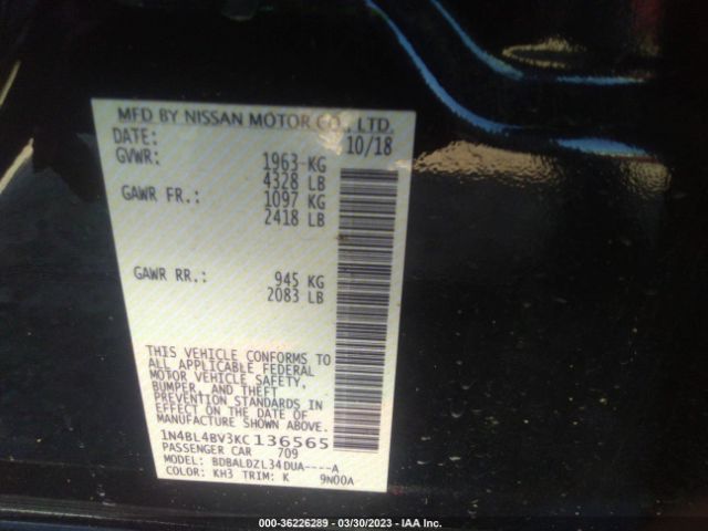 1N4BL4BV3KC136565 Nissan Altima 2.5 S
