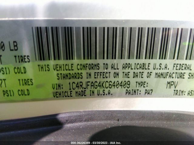 1C4RJFAG4KC640409 Jeep Grand Cherokee Upland 4x4