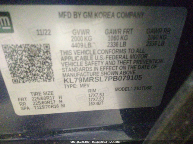 Chevrolet Trailblazer Lt 2023 KL79MRSL7PB079105 Image 9