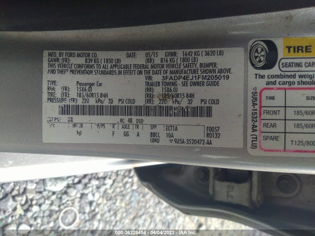 Ford FIESTA SE 2015 3FADP4EJ1FM205019 Image 9
