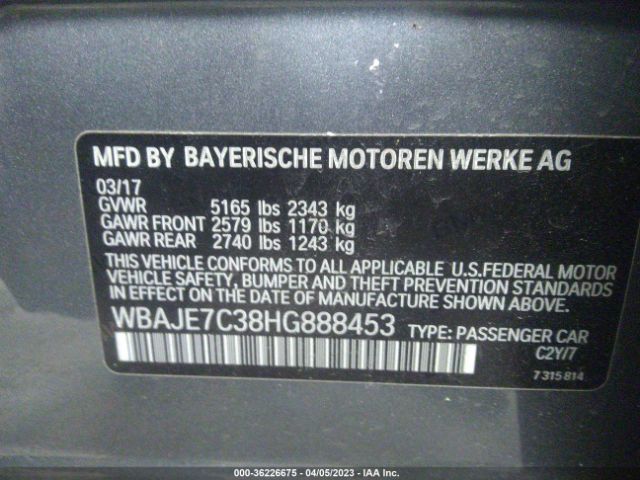 WBAJE7C38HG888453 BMW 5 Series 540i Xdrive