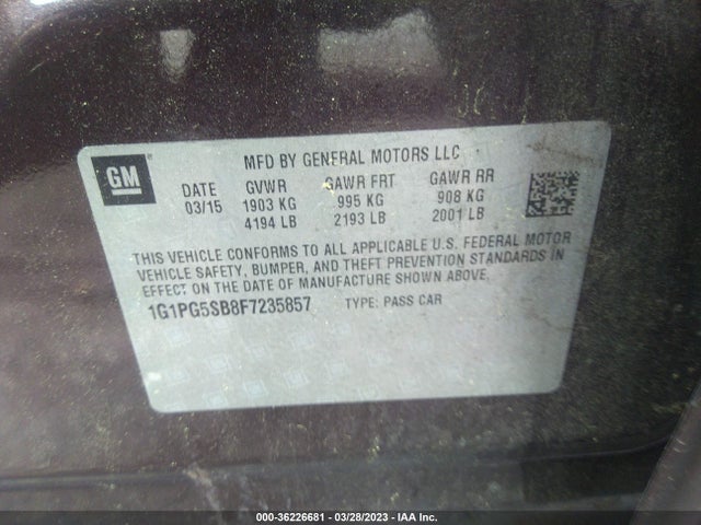 Chevrolet CRUZE LTZ 2015 1G1PG5SB8F7235857 Image 10