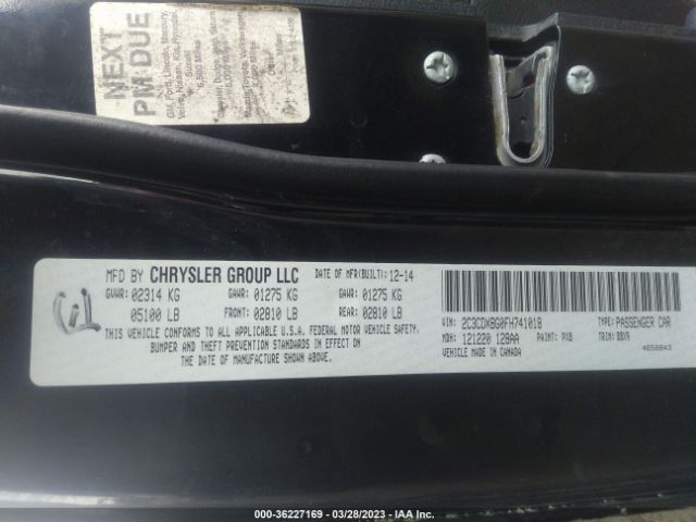 2C3CDXBG0FH741018 Dodge Charger Se