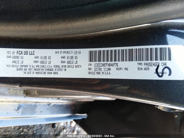 1C3CCCAB7FN640776 Chrysler 200 Limited