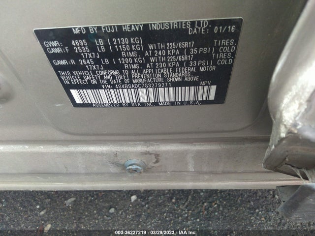 4S4BSADC7G3279271 Subaru Outback 2.5i Premium