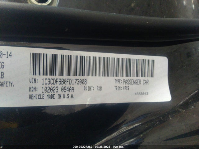 Dodge DART SXT 2015 1C3CDFBB0FD173008 Image 9