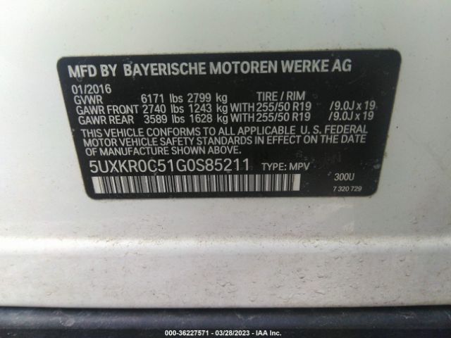 5UXKR0C51G0S85211 BMW X5 Xdrive35i